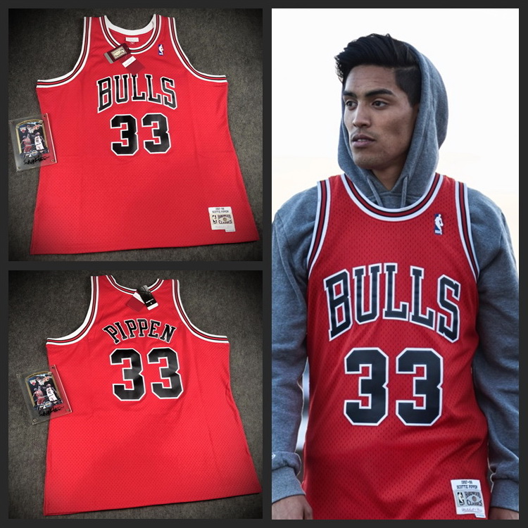 m&n美版pippen 97-98皮蓬公牛队复古球衣 mn复刻刺绣sw球迷版球服