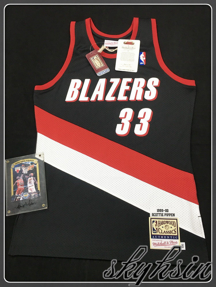 M&N Pippen 皮蓬波特兰开拓者复古球衣 MN复刻AU球员版球服