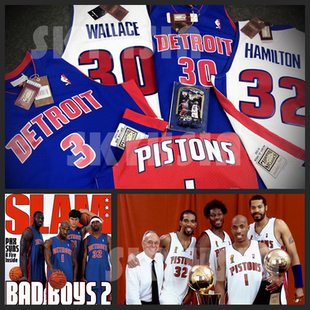 M&N大本华莱士/拉希德/比卢普斯/汉密尔顿 03-04活塞队复古SW球衣