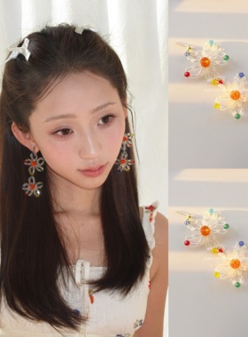 FULLICESTUDIO露珠密语夸张耳环串珠银针甜美文艺耳钉耳饰