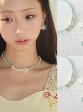 FULLICESTUDIO香草薄荷手作饰品礼物薄荷绿小清新甜美耳钉项链