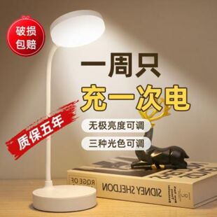 LED台灯宿舍大学生学习小夜灯调节可充电插电床头灯书桌护眼夹桌