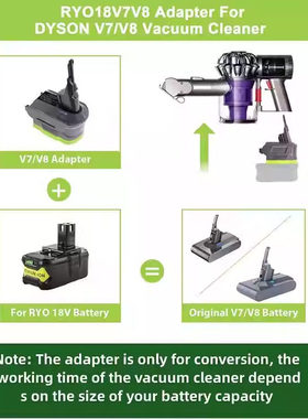 适用利优比良明18v锂电池转带森V6V7V8转接器RYO18V6V7V8
