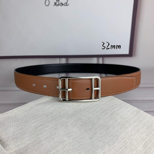 男士h家针扣双面皮带高端品质爱马双面头层牛皮真皮时尚腰带32mm