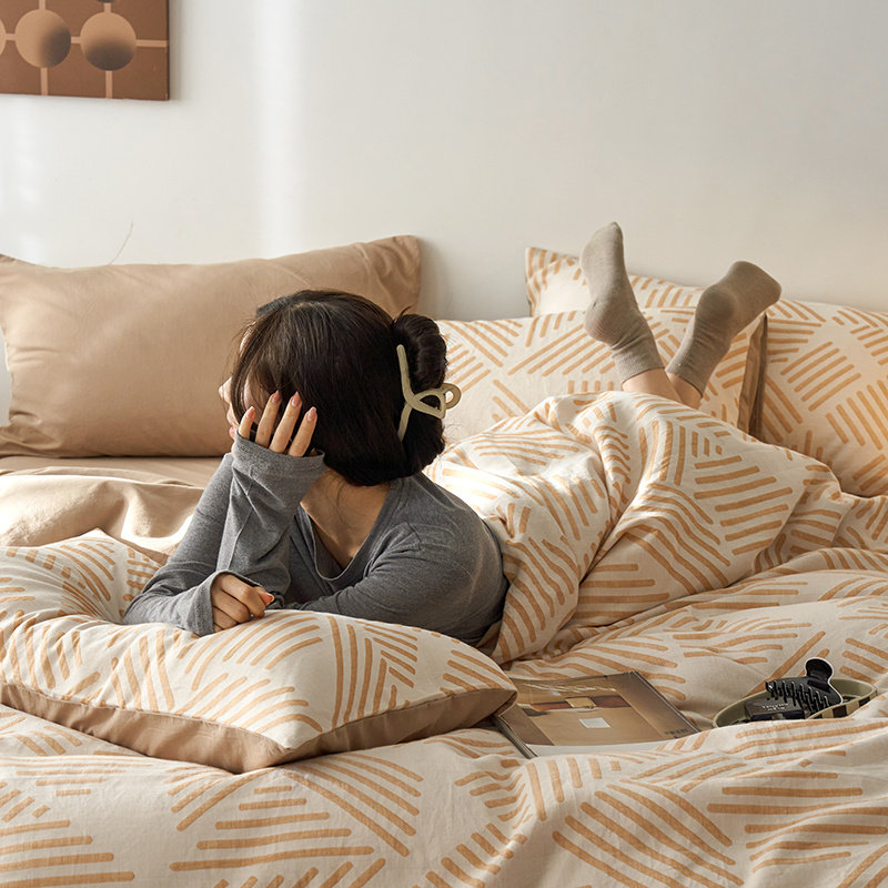 轻奢高级感三层纱！全棉双层纱水洗棉四件套纯棉被套床单床笠床品,床上用品,床品套件/四件套/多件套,淘宝优惠券,粉丝福利购,淘宝优惠卷