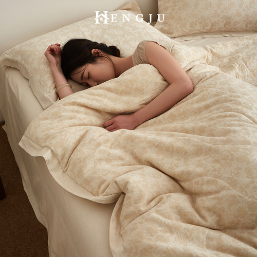 夏日专属透气A类棉麻夏被四件套