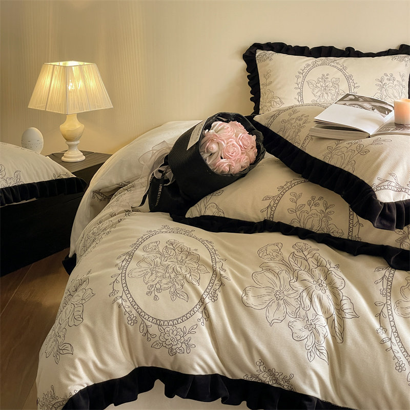 HJ2024新款高端牛奶绒四件套/加厚法莱绒床品秋冬冬款轻奢高级感,床上用品,床品套件/四件套/多件套,淘宝优惠券,粉丝福利购,淘宝优惠卷