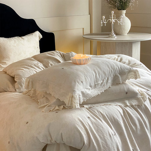 轻奢高级感棉麻提花四件套