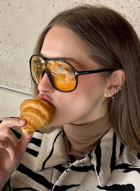 新款一体式黄色太阳镜