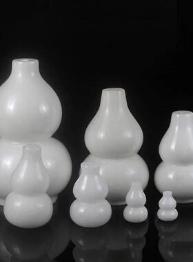 天然汉白玉石雕葫芦摆件3寸6寸8寸大中小白玉葫芦家居客厅工艺礼