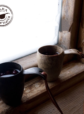 芬兰Kupilka迷你小杯配饰kuksa木杯子北欧酒杯餐具配原装鹿皮绳子