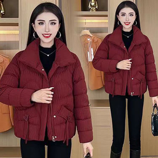 妈妈装 秋冬季 棉衣中老年棉袄子外套 羽绒棉衣服女短款 2025新款
