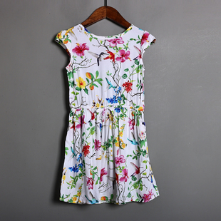 夏季女童背心连衣裙超萌可爱中长连衣裙宝宝日常薄款透气裙子潮