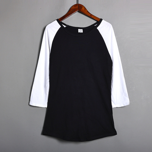 插肩袖 女装 中撞色拼接圆领打底衫 新品 日常休闲上衣 t恤2026年春季