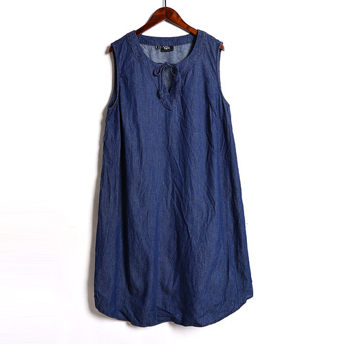 2025年夏季新品牛仔连衣裙时尚减龄娃娃无袖背心裙百搭纯色连衣裙