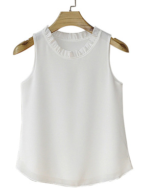 无袖雪纺衫女宽松韩版百搭洋气配小西装的打底衫女夏背心外穿内搭