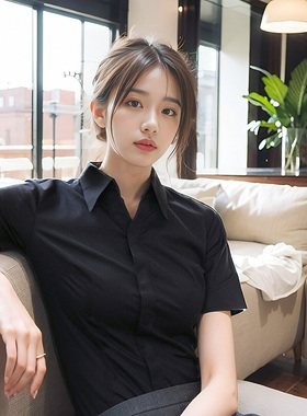 夏季ol白衬衣半袖工作服面试黑衬衫女短袖职业装修身显瘦商务正装