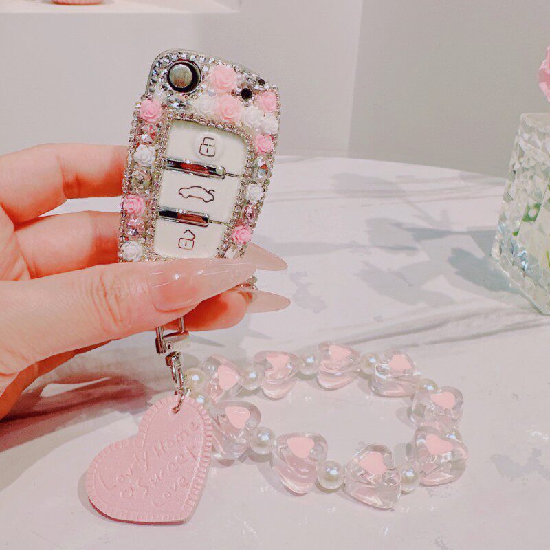 适合奥迪q2l钥匙套女全包a3 q3老款a6 tt专用折叠钥匙扣壳包挂件