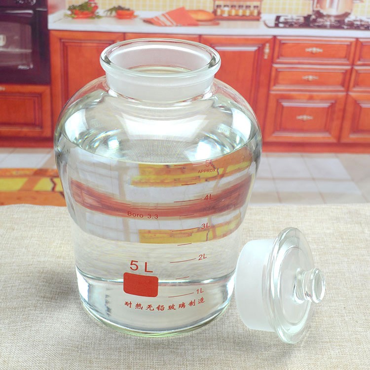 广口磨砂泡酒瓶10斤20 5高硼硅玻璃人参白酒坛酵素密封罐葡萄酒瓶