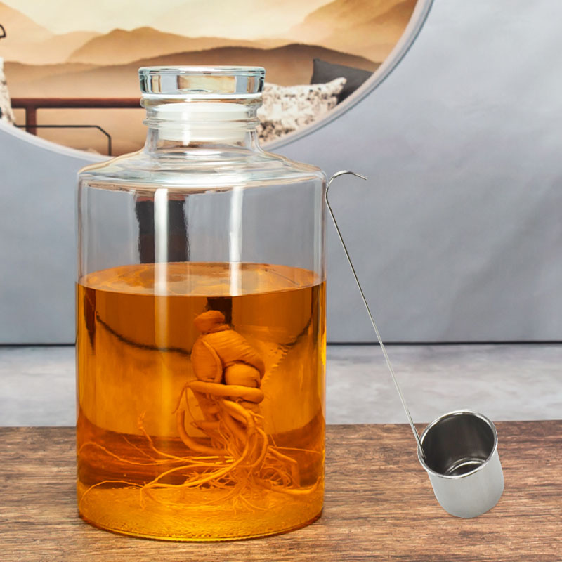 家用泡酒罐玻璃泡酒瓶磨砂口密封