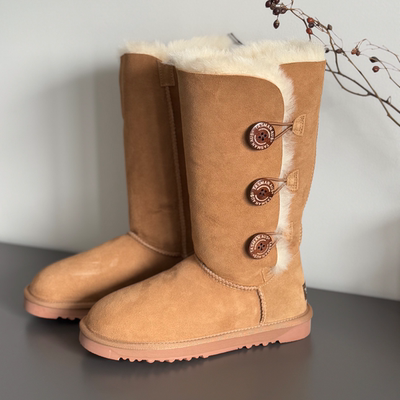 澳洲羊皮毛一体三扣高筒雪地靴