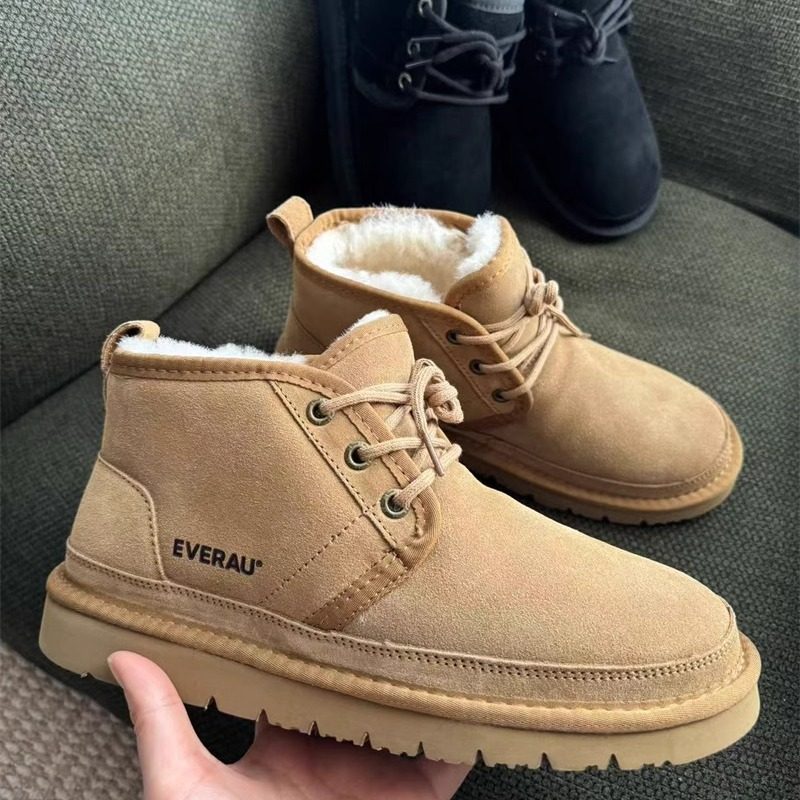 澳洲男鞋EVERAU男士系带雪地鞋牛绒鞋面羊毛内里保暖冬款 EA5043,流行男鞋,时尚雪地靴,淘宝优惠券,粉丝福利购,淘宝优惠卷