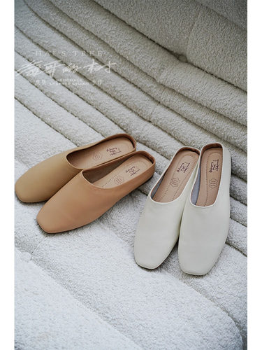 树手工鞋【皮拖】真皮女士包头半拖鞋夏季百搭一脚蹬皮拖288-1