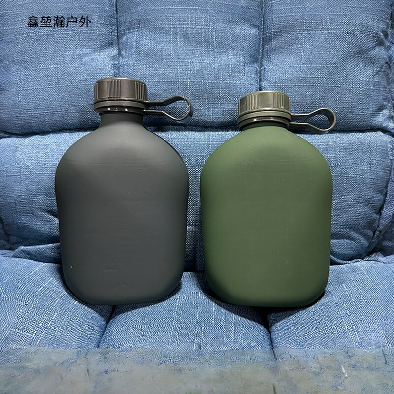 户外水壶训练水壶野营登山户外迷彩学生水壶加厚水壶铝1升大容量