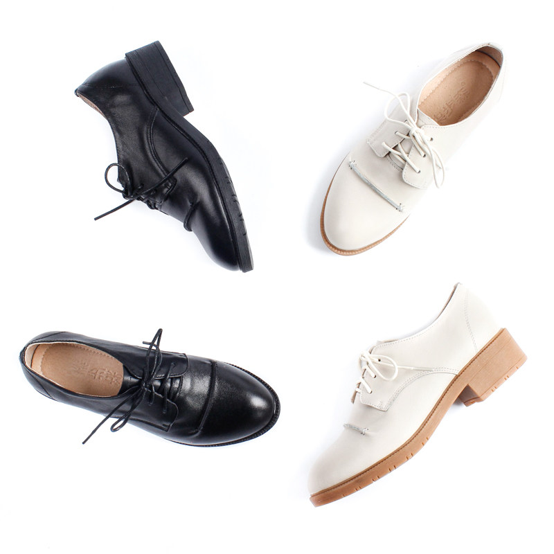 柒步森林2018春秋季新款英伦牛皮系带单鞋文艺软底舒适平底女鞋|ruв категории Женская обувь, низкий чистка - от Buy2taobao.com для оказания профессиональной услуги покупки агента Taobao