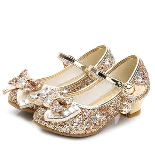 Princess Kids Leather Shoes for Girls Flower Casual Glitter