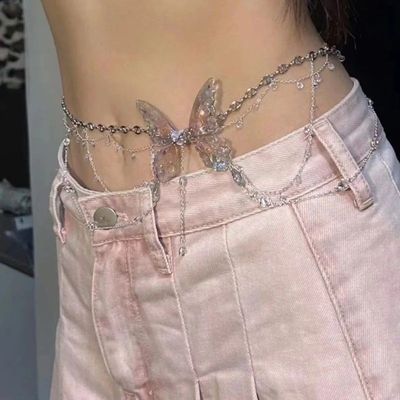 Fashionable Tassels Waist Chain Trendy Alloy Butterfly Waist
