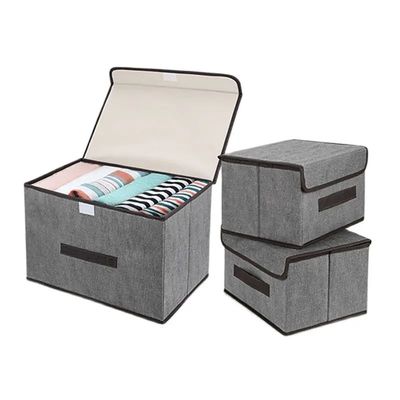 Fold Non Woven Fabric Storage Box Gray Home Supplies Clothin