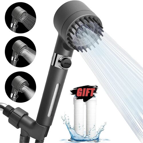 High-pressure Shower Head 3-mode Adjustable Spray with Massa