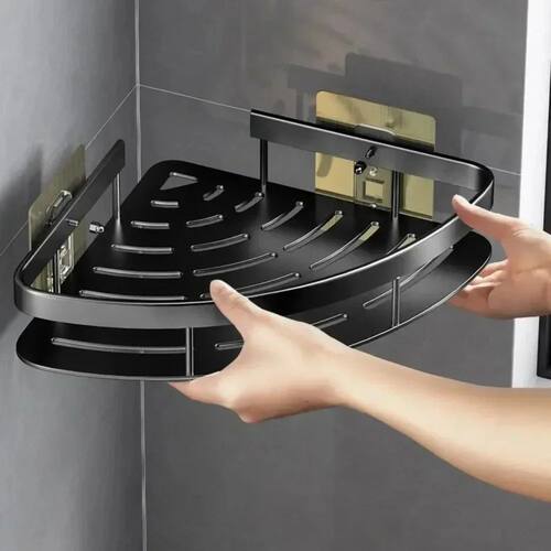 Bathroom Shelf Aluminum Alloy Shampoo Rack Makeup Storage Or