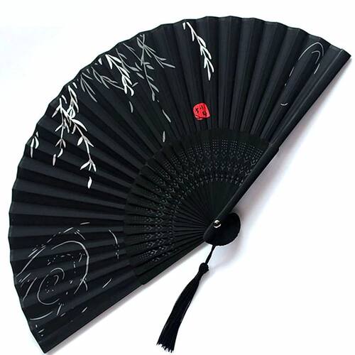 Bamboo Folding Fan silk Chinese Stylefan Hand Held Anitque