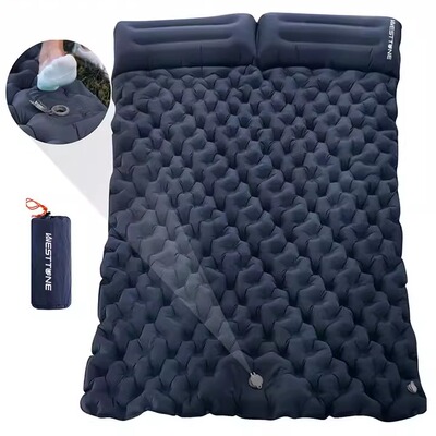 Double Inflatable Mattress with Built-in Pillow Pum