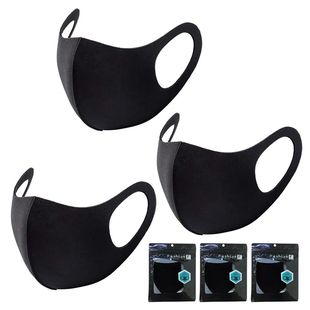 Washable Layer 3pcs Cycling Mask Health Cotton Black