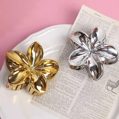 Fashion Metal Gold Silver Color Flower Hair Claw for Women L