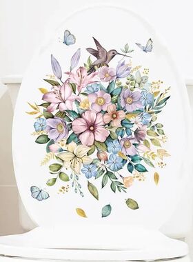 2pc Duo Toilet Decoration Painting, Toilet Toilet Lid Sticke