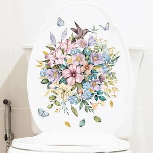 2pc Duo Toilet Decoration Painting, Toilet Toilet Lid Sticke