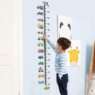 Transport Truck Cars Growth Chart for Kids Wall Stickers Mea