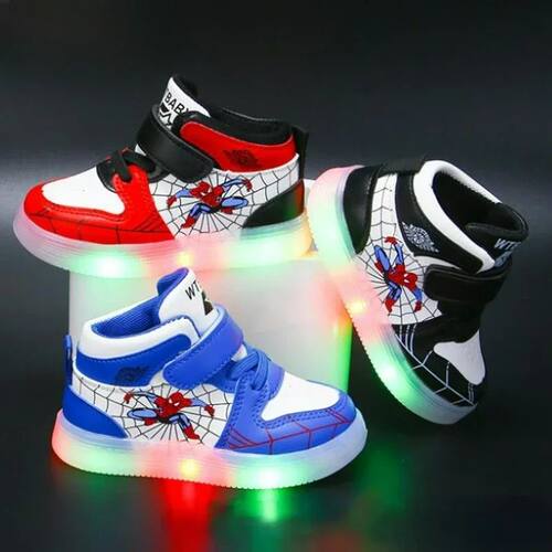 Children's Led Light Shoes Fashion Aoger Spiderman
