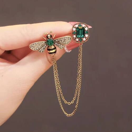 1 Piece Of Bee Crystal Tassel Women's Brooch Sweater With