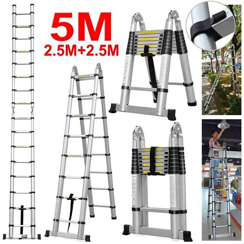 16.5FT(8.2ft+8.2ft)/5M Multi-Purpose Telescopic Aluminium La