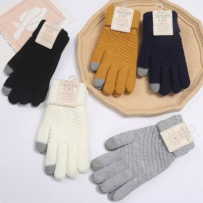 Womens Cashmere Knitted Winter Gloves Women Autumn Winter Wa