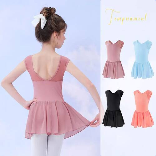 Girls Ballet Dress Sleeveless Dance Leotard Dress Cotton