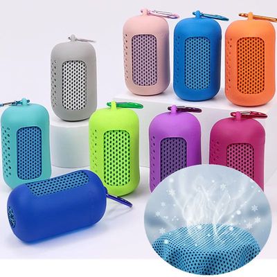 Cooling Towel Circular Silicone Wrapped Cold Towel Quick Dry