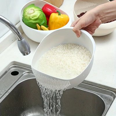 1 Piece of Rice Drainage Basket Rice Filter Fruit and Vegeta