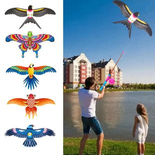 Children Kite Toy Cartoon Eagle Foldable Mini Plastic Toys
