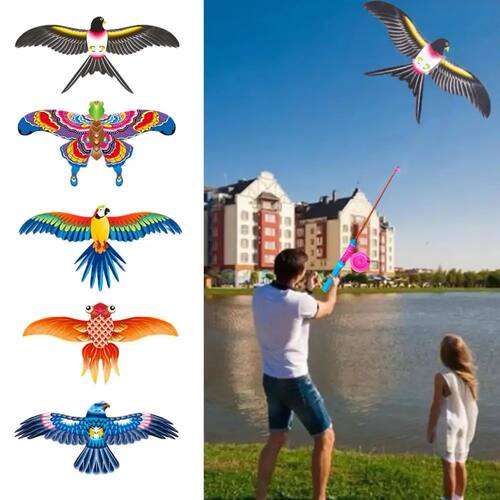 Children Kite Toy Cartoon Eagle Foldable Mini Plastic Toys